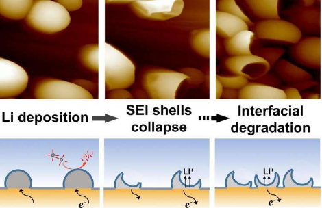 固体电解质相间壳演化的原位纳米级见解