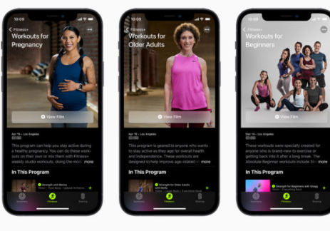 苹果Fitness+具有更多的包容性它增加了孕妇和老年人的锻炼