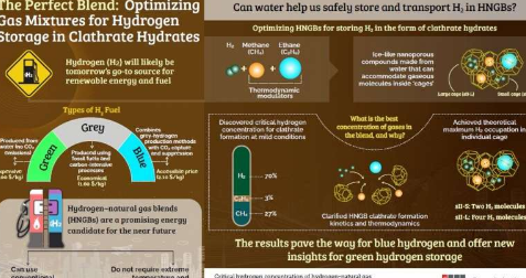 优化混合气体以在笼形水合物中储存氢