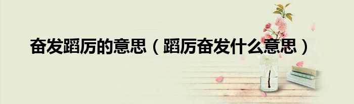 奋发蹈厉的意思（蹈厉奋发什么意思）
