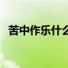 苦中作乐什么意思啊（苦中作乐什么意思）