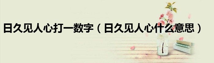 日久见人心打一数字（日久见人心什么意思）
