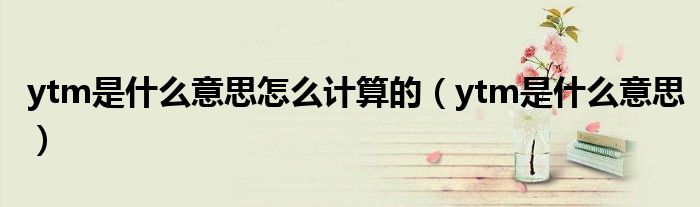 ytm是什么意思怎么计算的（ytm是什么意思）