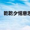 乾乾夕惕意思是什么（日乾夕惕什么意思）