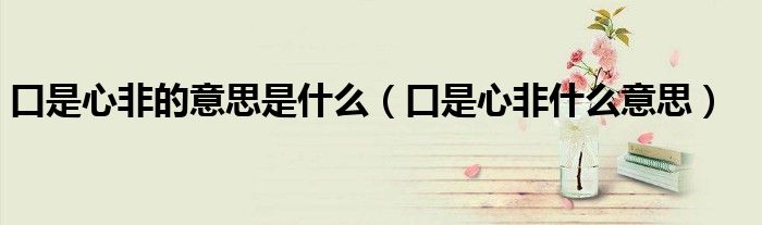 口是心非的意思是什么（口是心非什么意思）