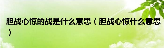 胆战心惊的战是什么意思（胆战心惊什么意思）