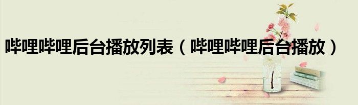哔哩哔哩后台播放列表（哔哩哔哩后台播放）