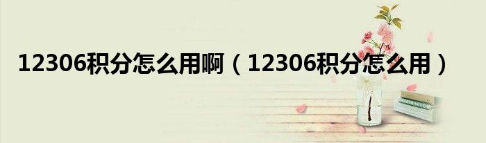 12306积分怎么用啊（12306积分怎么用）