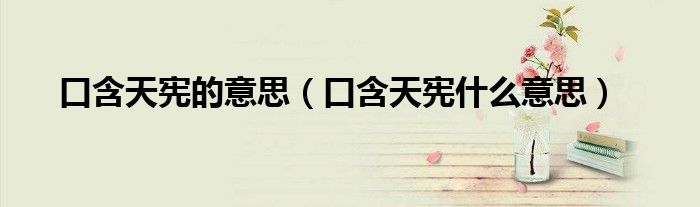 口含天宪的意思（口含天宪什么意思）
