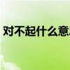 对不起什么意思说文解字（对不起什么意思）