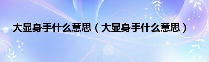 大显身手什么意思（大显身手什么意思）