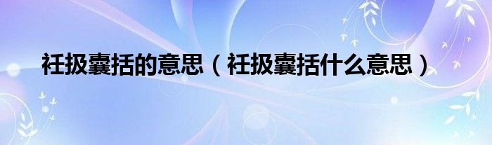 衽扱囊括的意思（衽扱囊括什么意思）