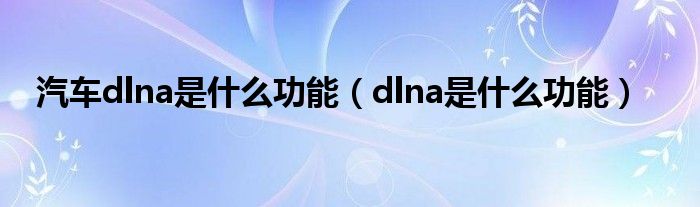 汽车dlna是什么功能（dlna是什么功能）