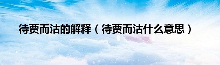 待贾而沽的解释（待贾而沽什么意思）