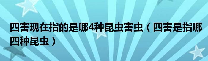 四害现在指的是哪4种昆虫害虫（四害是指哪四种昆虫）