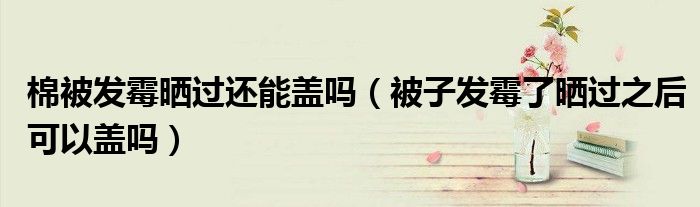 棉被发霉晒过还能盖吗（被子发霉了晒过之后可以盖吗）