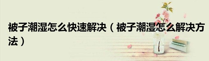 被子潮湿怎么快速解决（被子潮湿怎么解决方法）