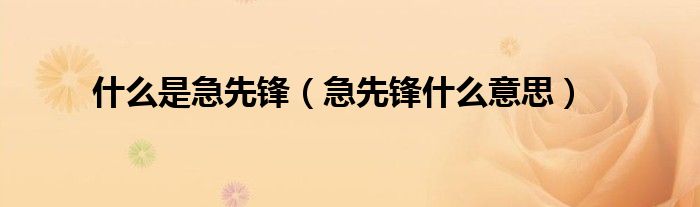 什么是急先锋（急先锋什么意思）