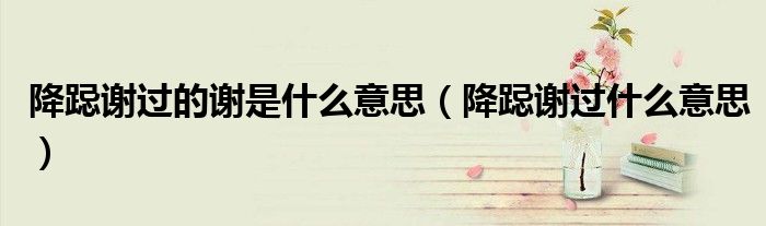 降跽谢过的谢是什么意思（降跽谢过什么意思）