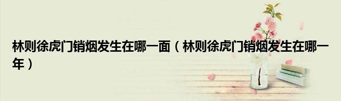 林则徐虎门销烟发生在哪一面（林则徐虎门销烟发生在哪一年）