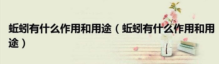 蚯蚓有什么作用和用途（蚯蚓有什么作用和用途）