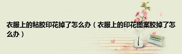 衣服上的粘胶印花掉了怎么办（衣服上的印花图案胶掉了怎么办）