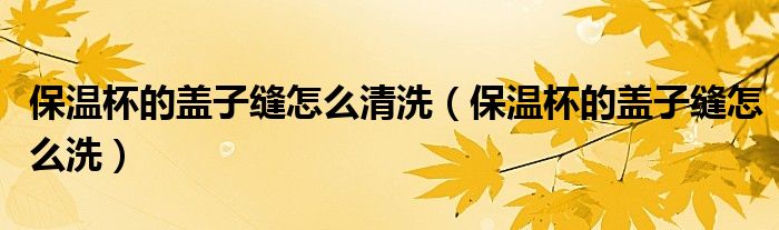 保温杯的盖子缝怎么清洗（保温杯的盖子缝怎么洗）