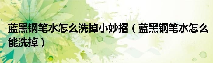 蓝黑钢笔水怎么洗掉小妙招（蓝黑钢笔水怎么能洗掉）