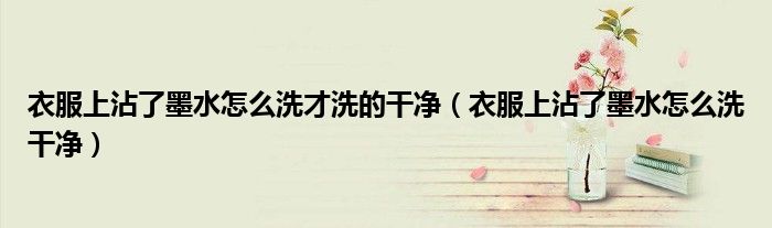 衣服上沾了墨水怎么洗才洗的干净（衣服上沾了墨水怎么洗干净）