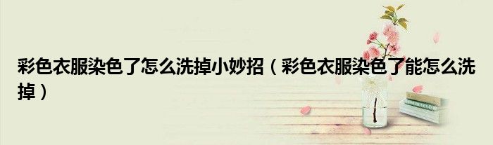 彩色衣服染色了怎么洗掉小妙招（彩色衣服染色了能怎么洗掉）
