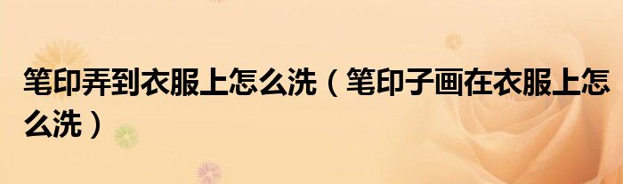 笔印弄到衣服上怎么洗（笔印子画在衣服上怎么洗）
