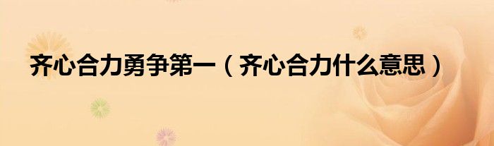 齐心合力勇争第一（齐心合力什么意思）
