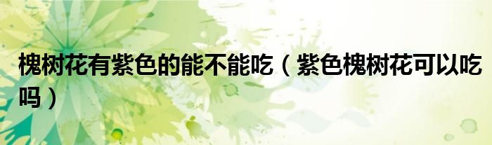槐树花有紫色的能不能吃（紫色槐树花可以吃吗）