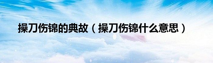 操刀伤锦的典故（操刀伤锦什么意思）