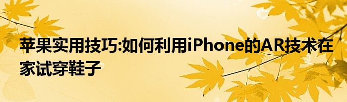 苹果实用技巧:如何利用iPhone的AR技术在家试穿鞋子