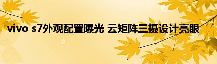 vivo s7外观配置曝光 云矩阵三摄设计亮眼