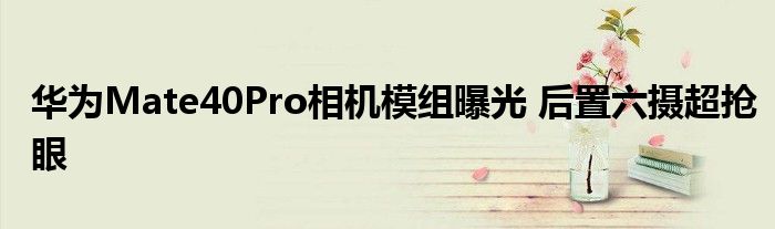华为Mate40Pro相机模组曝光 后置六摄超抢眼