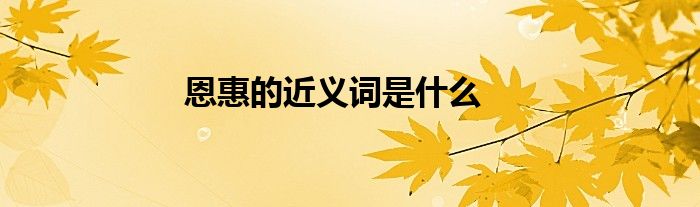 恩惠的近义词是什么