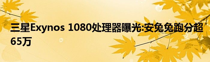 三星Exynos 1080处理器曝光:安兔兔跑分超65万
