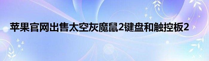 苹果官网出售太空灰魔鼠2键盘和触控板2