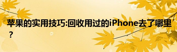 苹果的实用技巧:回收用过的iPhone去了哪里？
