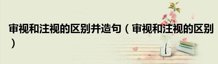 审视和注视的区别并造句（审视和注视的区别）