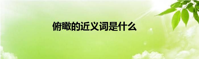 俯瞰的近义词是什么