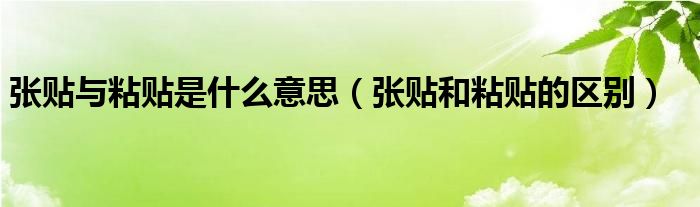 张贴与粘贴是什么意思（张贴和粘贴的区别）