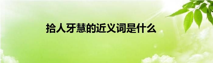 拾人牙慧的近义词是什么