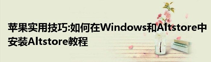 苹果实用技巧:如何在Windows和Altstore中安装Altstore教程