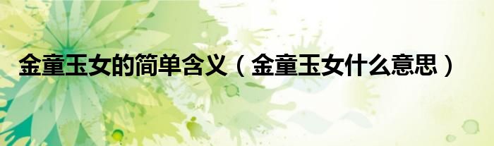 金童玉女的简单含义（金童玉女什么意思）