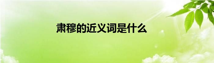 肃穆的近义词是什么