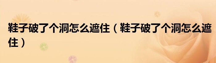鞋子破了个洞怎么遮住（鞋子破了个洞怎么遮住）
