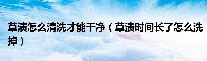 草渍怎么清洗才能干净（草渍时间长了怎么洗掉）